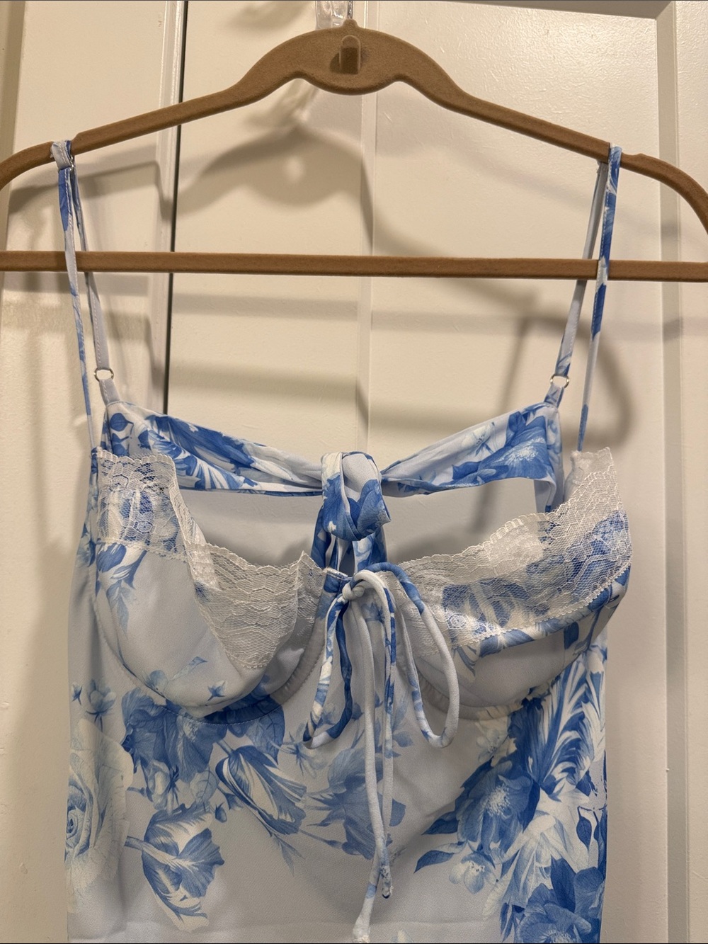 Princess Polly Light Blue and White Floral Maxi Slip Dress - Picture 4 of 9